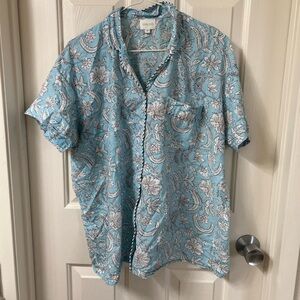 Darling Blue and White Floral Pajama Top and bottoms